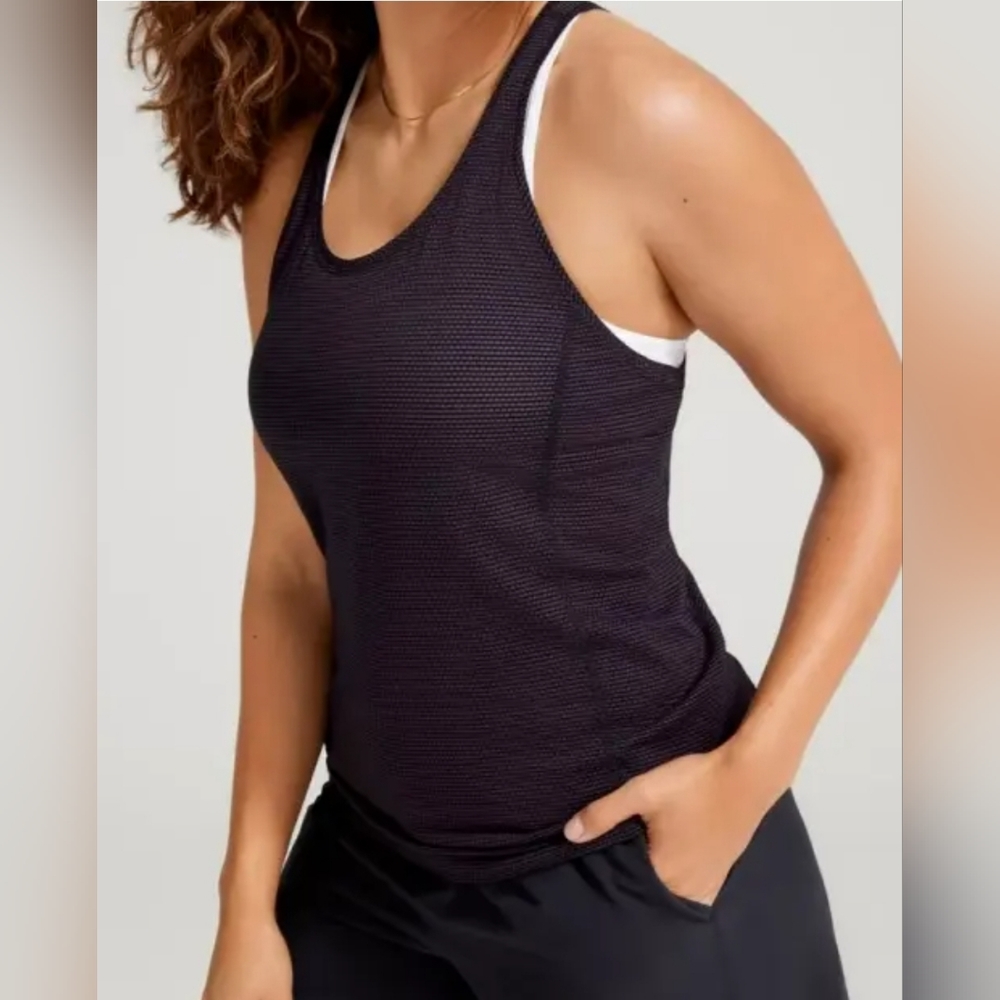 Allbirds natural run tank, black, Size Large